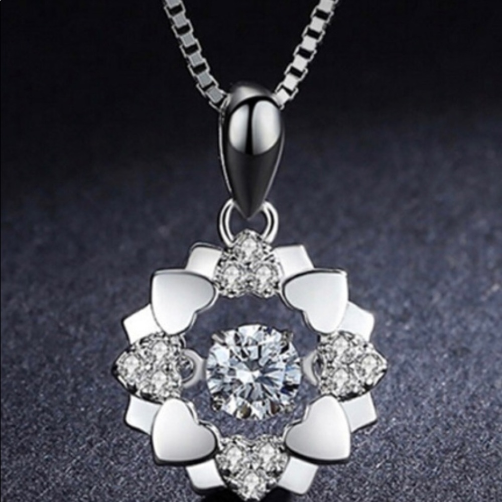 Cubic zirconia sterling silver necklace